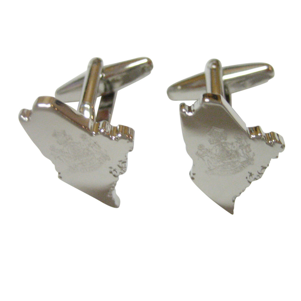 Maine State Map Shape And Flag Design Cufflinks - image 1